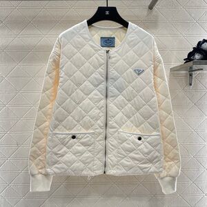 Prada Cream Quilted Puffer Jacket
